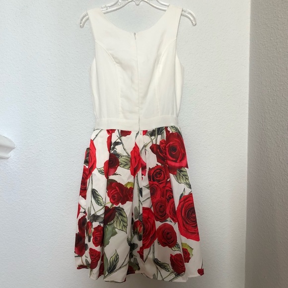 NEW Size Small White & Rose Dress - Picture 2 of 4